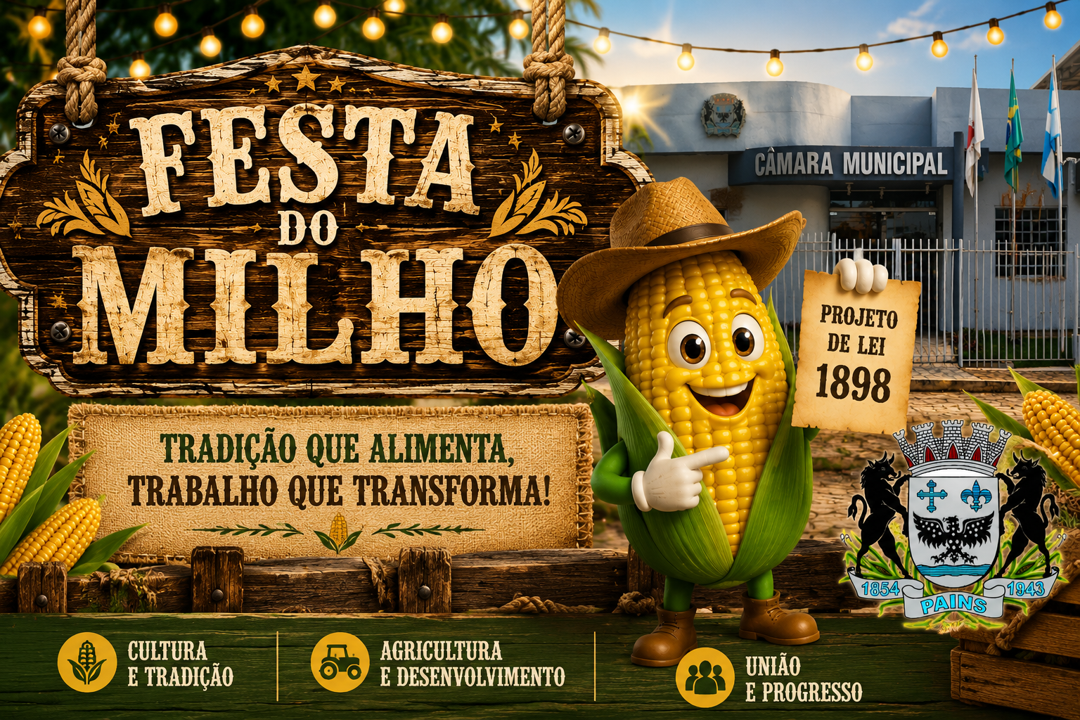 Câmara Municipal de Pains é parceira na realização da Festa do Milho 2026