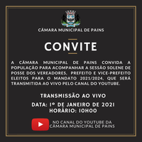 Sessão Solene de Posse será transmitida ao vivo pelo Youtube